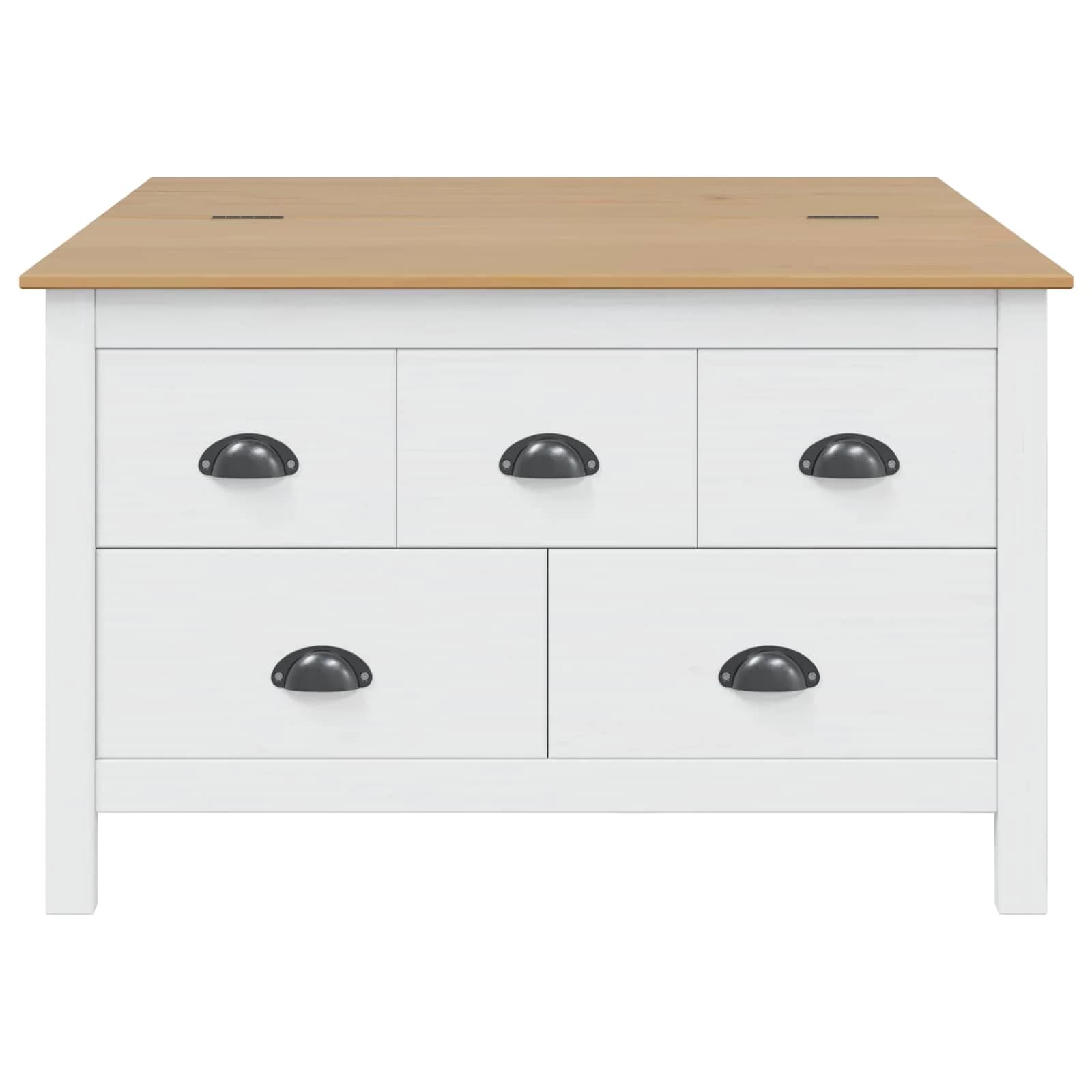 Klubska miza HILL Bela in medena rjava 79.5 x 79.5 x 49 cm - slika 6