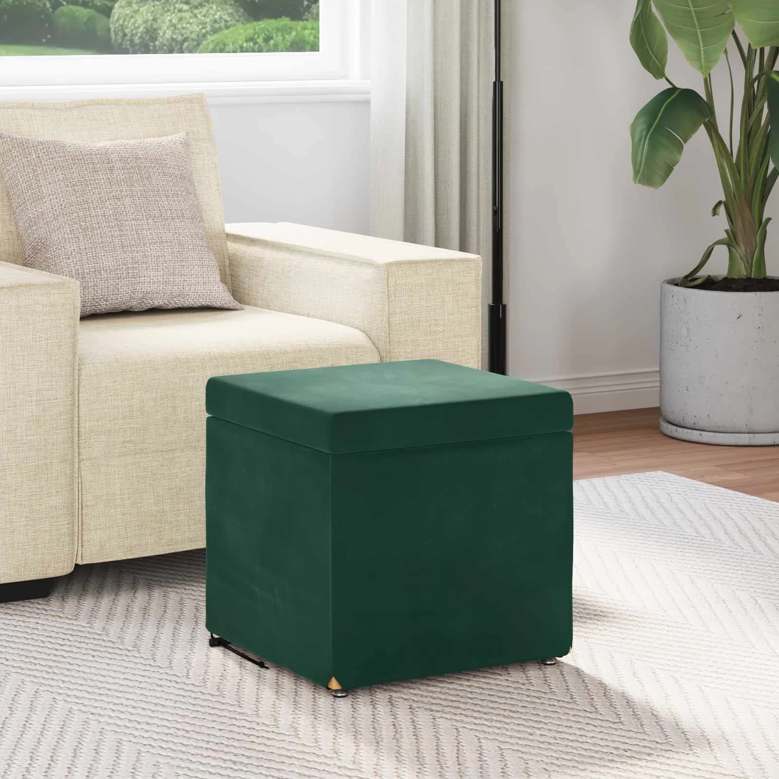 Stolica Temno zelena 41 x 41 x 40 cm Samet in Umetno Leseno - slika 3