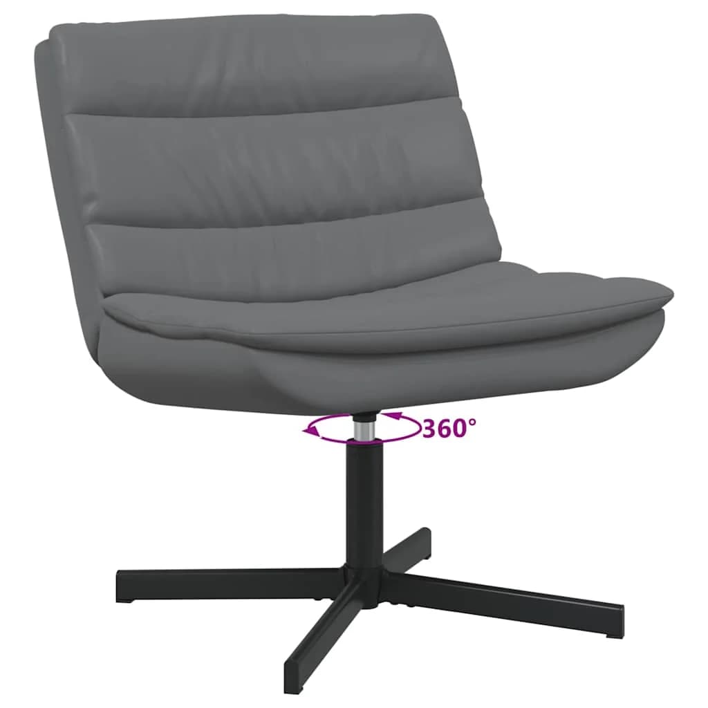 Vrtljiv stol Siva 63 x 75 x 76 cm Umetno usnje - slika 9