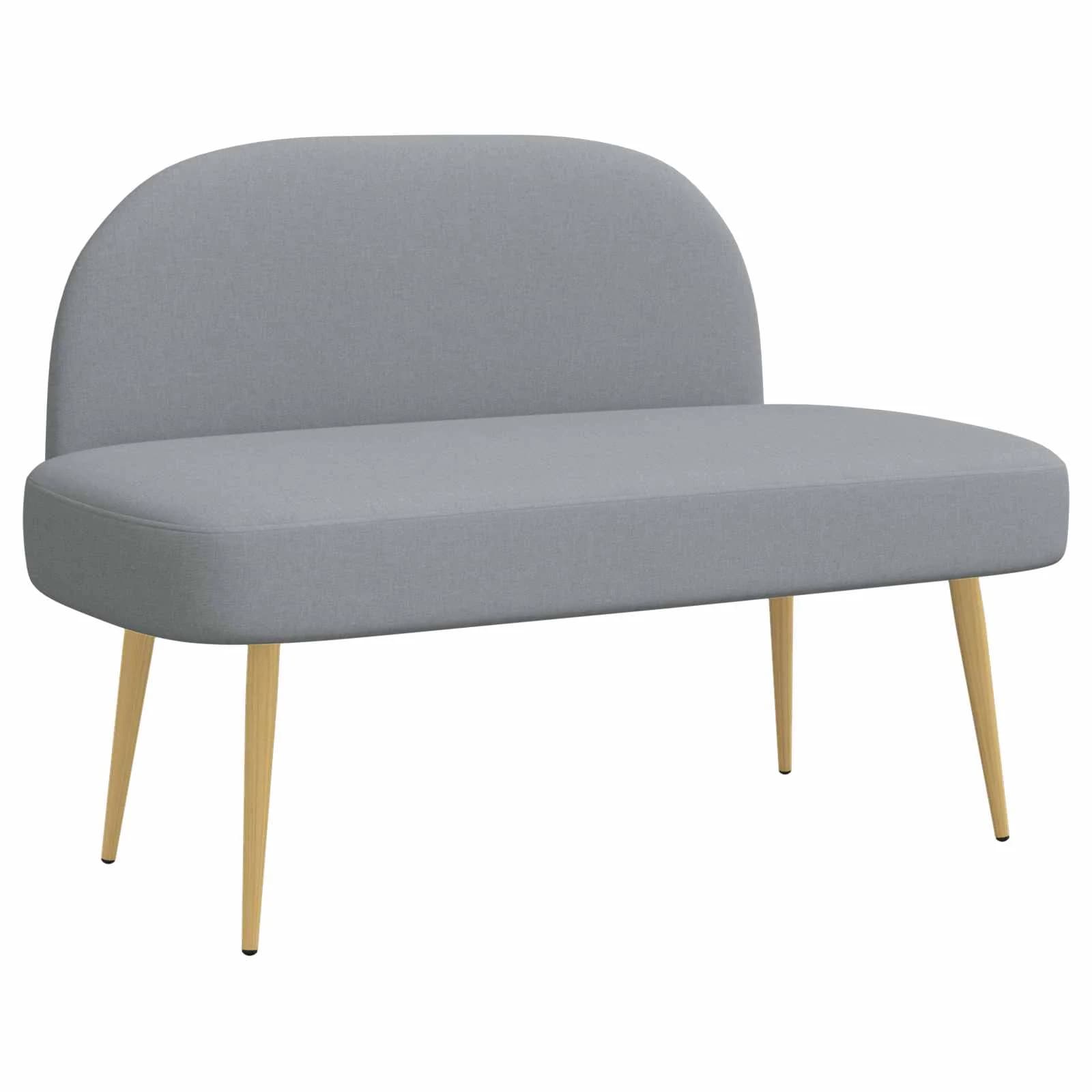 Oblazinjena klop z naslonom Svetlo siva 110 x 60 x 76 cm - slika 2