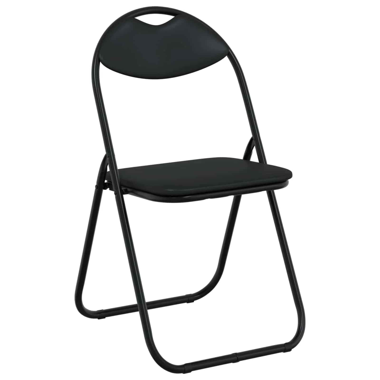 Zložljiva stolica 2 kos Umjetno usnje Črna 48 x 43,5 x 81 cm - slika 4