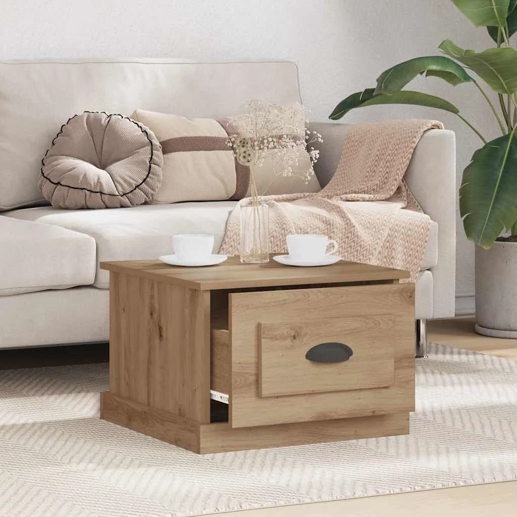 Klubska miza Umetni hrast 50 x 50 x 35 cm Inženirski les - slika 4