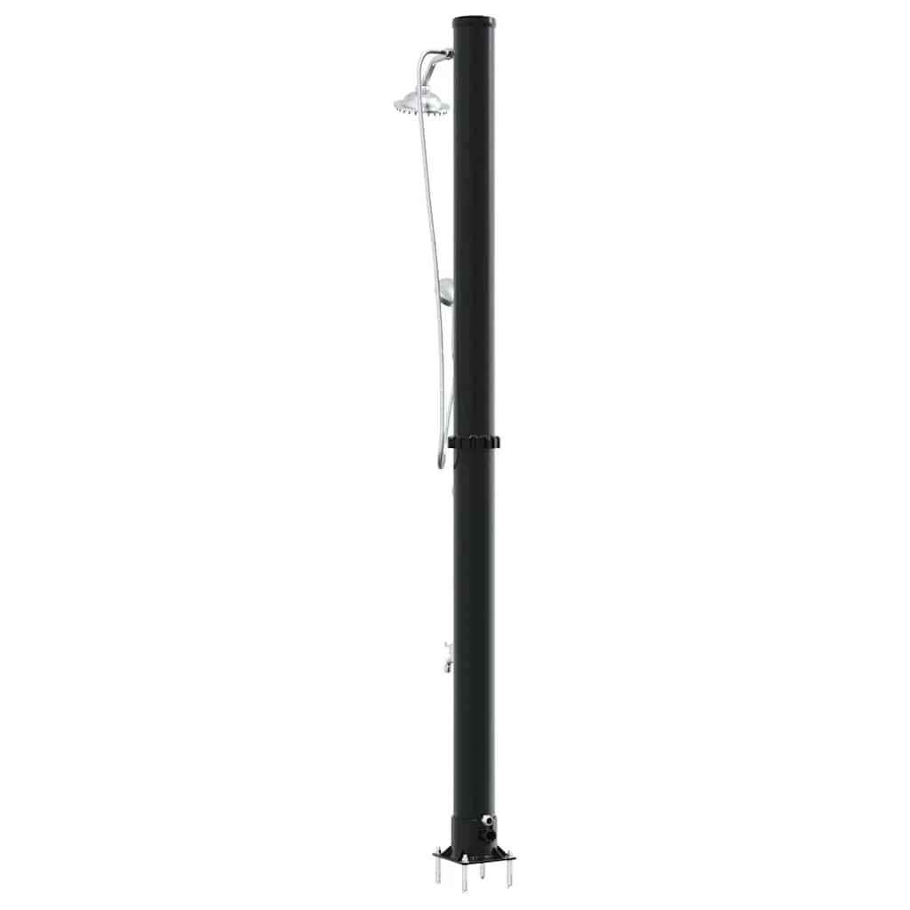 Zunanja sončna prha Črna 217 cm PVC in aluminij - slika 7