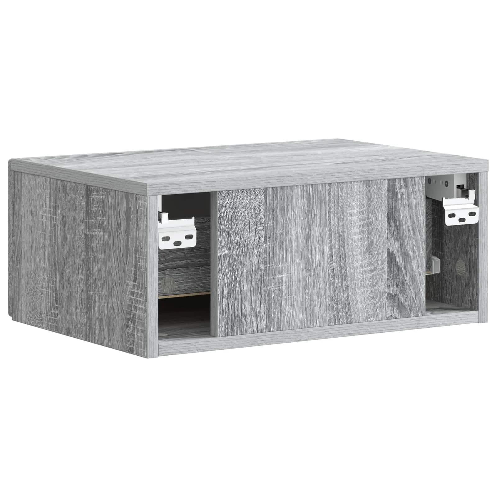 Stenski nočni omarici 2 kos Siva Sonoma 49 x 34,5 x 20 cm - slika 9