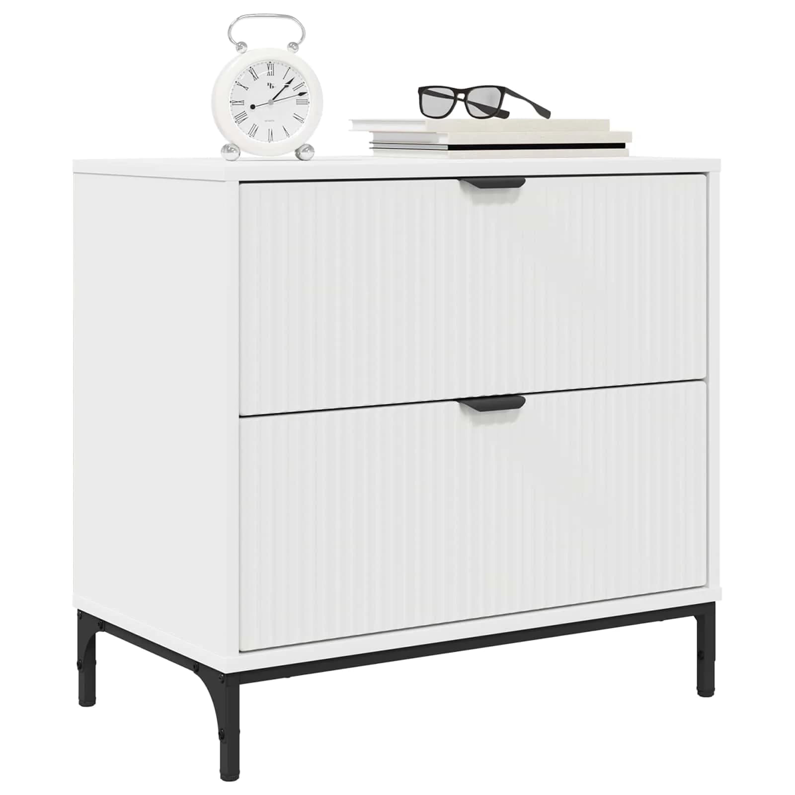 Nočna omarica Bela 63.5 x 36 x 61 cm Inženirski les - slika 3