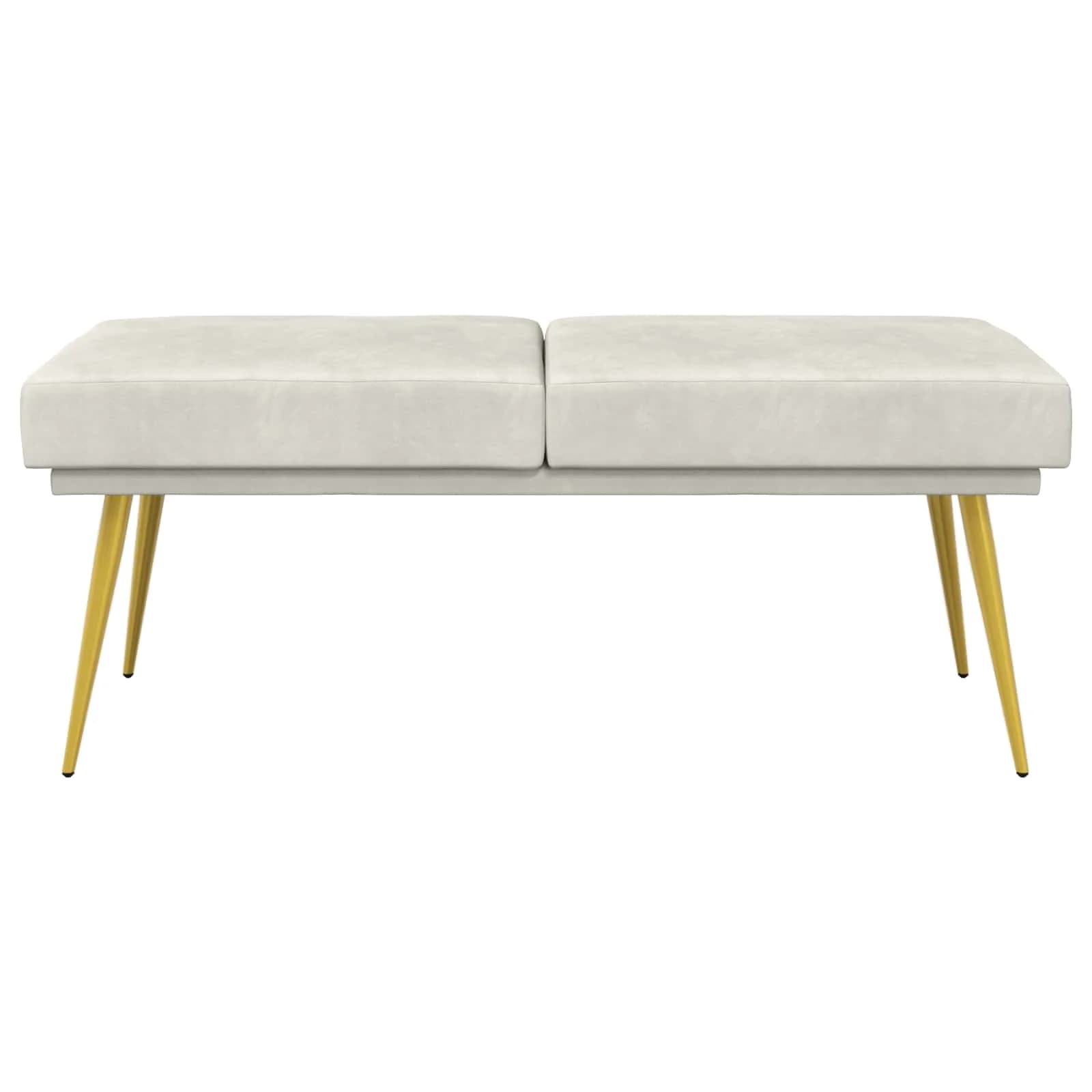 Dvojna klop Krem 120 x 45 x 46 cm Žamet - slika 5