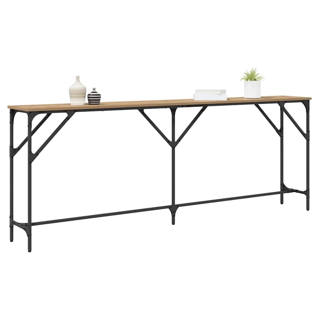 Konzolna miza artisan hrast 200 x 29 x 75 cm - slika 3