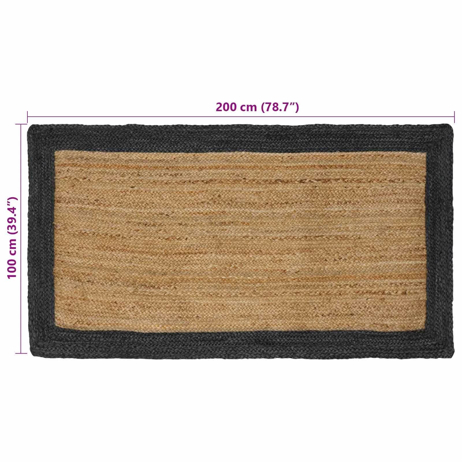 Preproge za površine Temno siva 100 x 200 cm Juta - slika 8