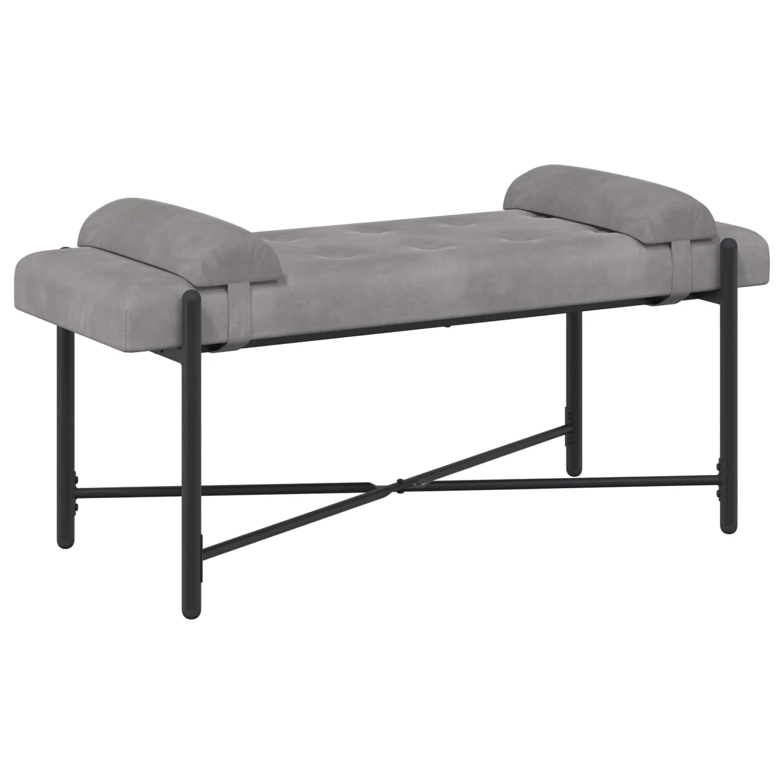 Klubska klop z gumbi in vzglavniki Svetlo siva 110 x 40 x 46 cm - slika 2