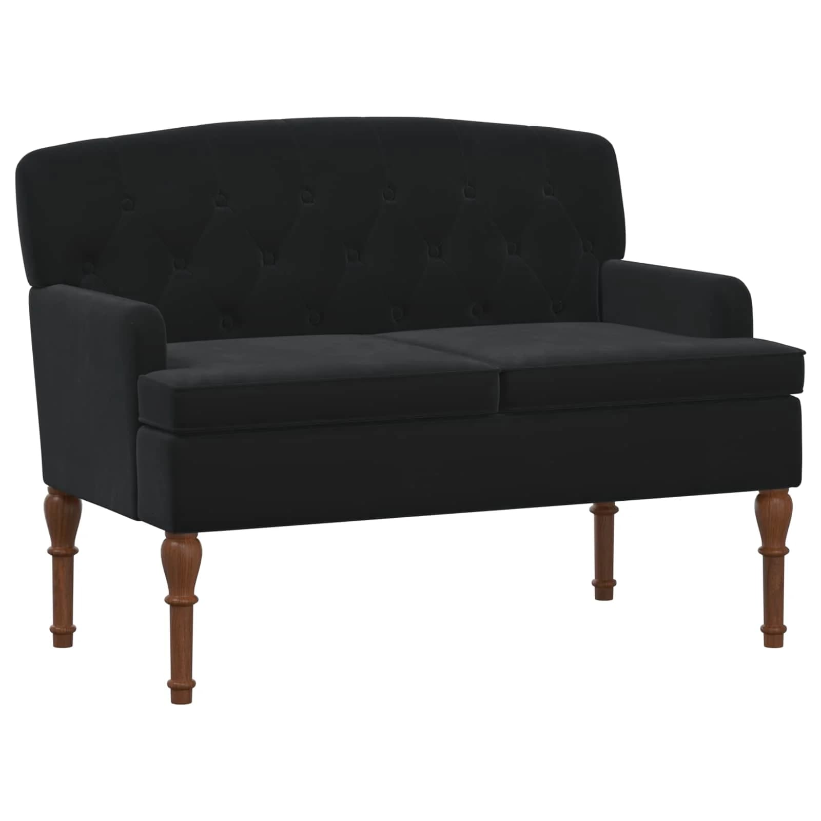 Dvojnica s gumbi Črna 111 x 65 x 79 cm Žamet - slika 2