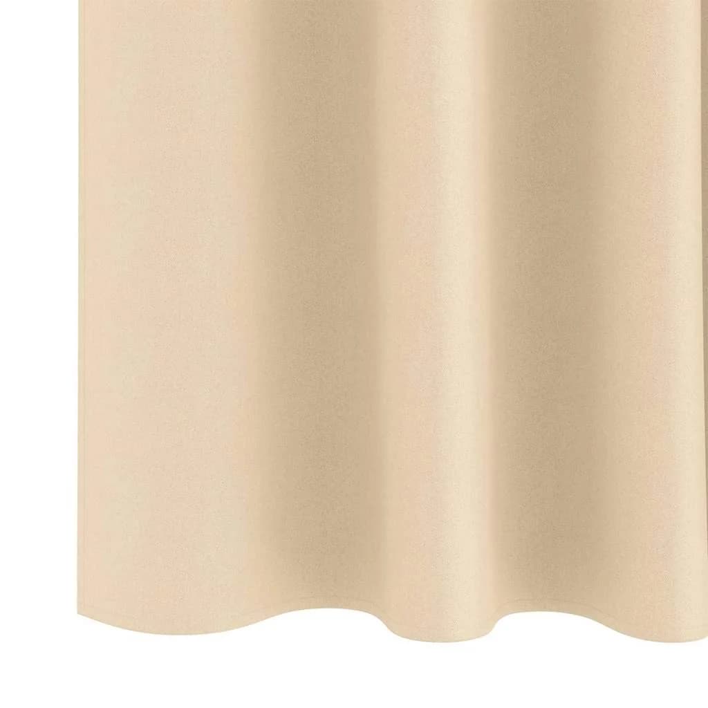 Zavese za zatemnitev z obroči 2 kos krema 245 x 140 cm - slika 6