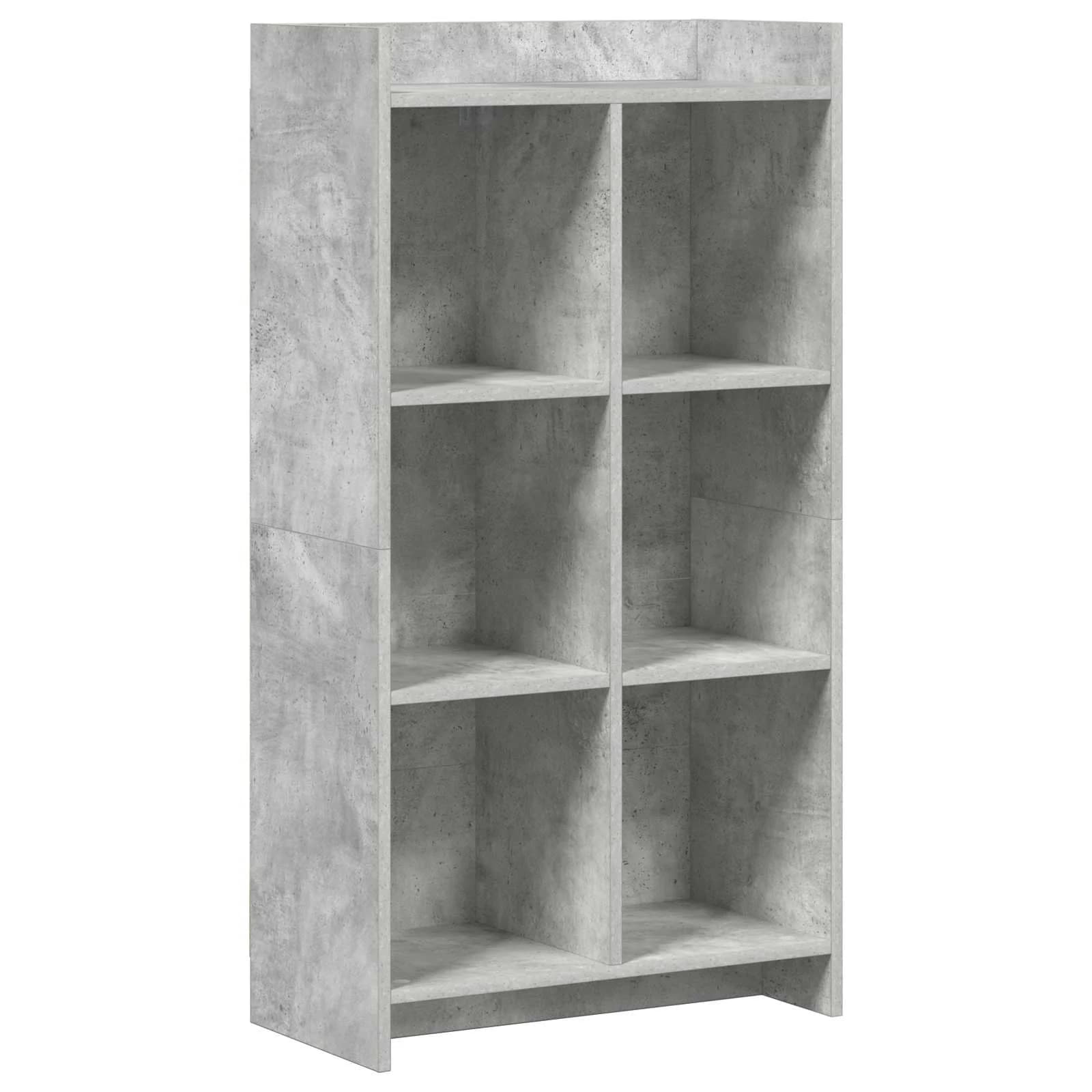 Knjižna omara Betonsko siva 59 x 30 x 111 cm Inženirski les - slika 2