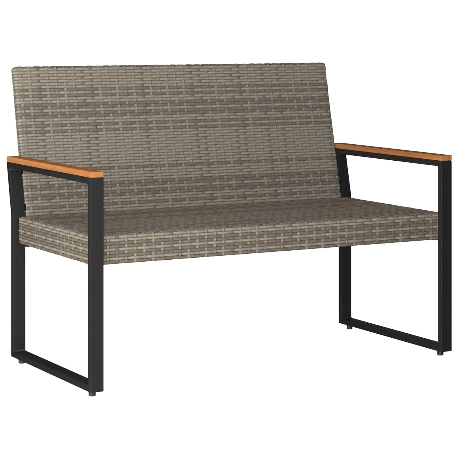 Zunanja klop Siva in temno siva 107 x 61 x 80 cm poli ratan - slika 4