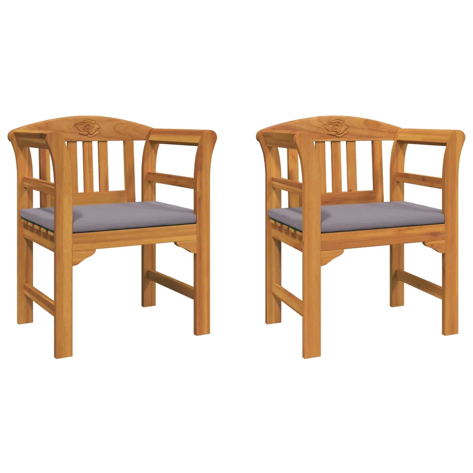 Klop s rozami Naravna 68,5 x 46 x 82,5 cm Masiven les akacije - slika 2