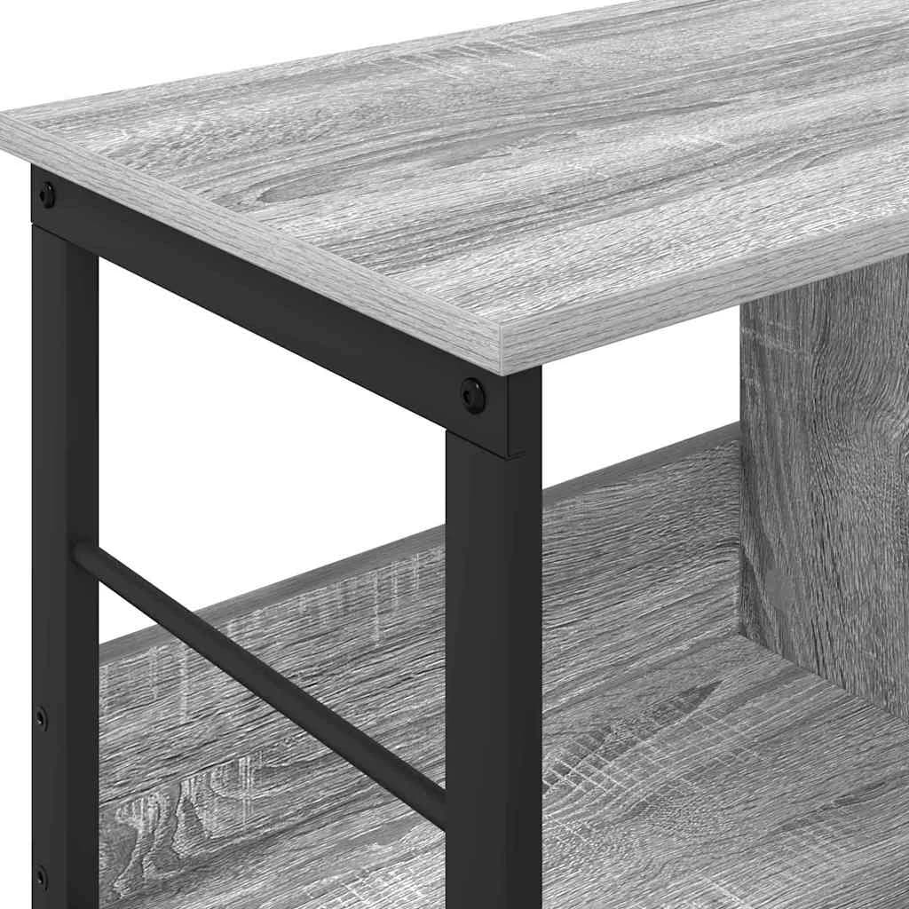 Knjižna polica 2 nivojev 82 x 32 x 47 cm Inženirski les - slika 8
