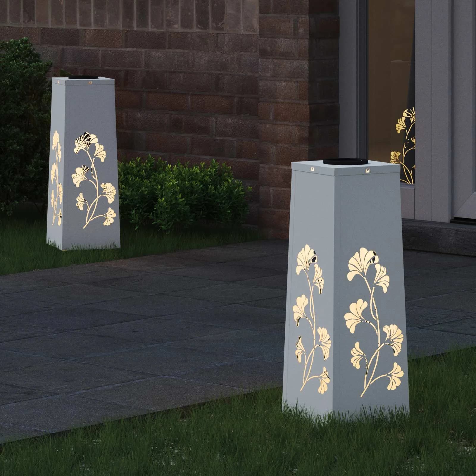 Solarno LED svetilo za pot 2 kos Toplo bela 18 x 18 x 50 cm - slika 3