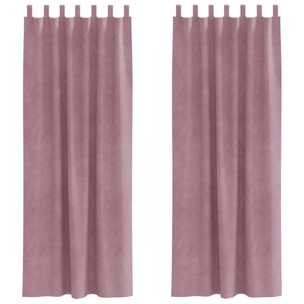 Zatemnitvene zavese 2 kos Temno roza 140 x 225 cm Žamet - slika 2