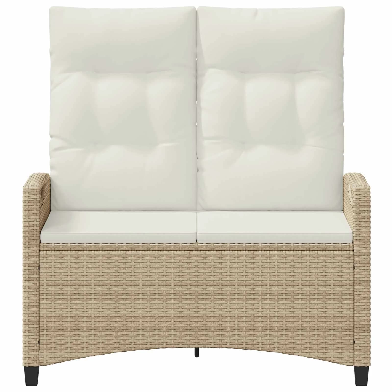 Vrtna klop z blazino Bež in smetanova 105 x 60 x 112 cm - slika 4