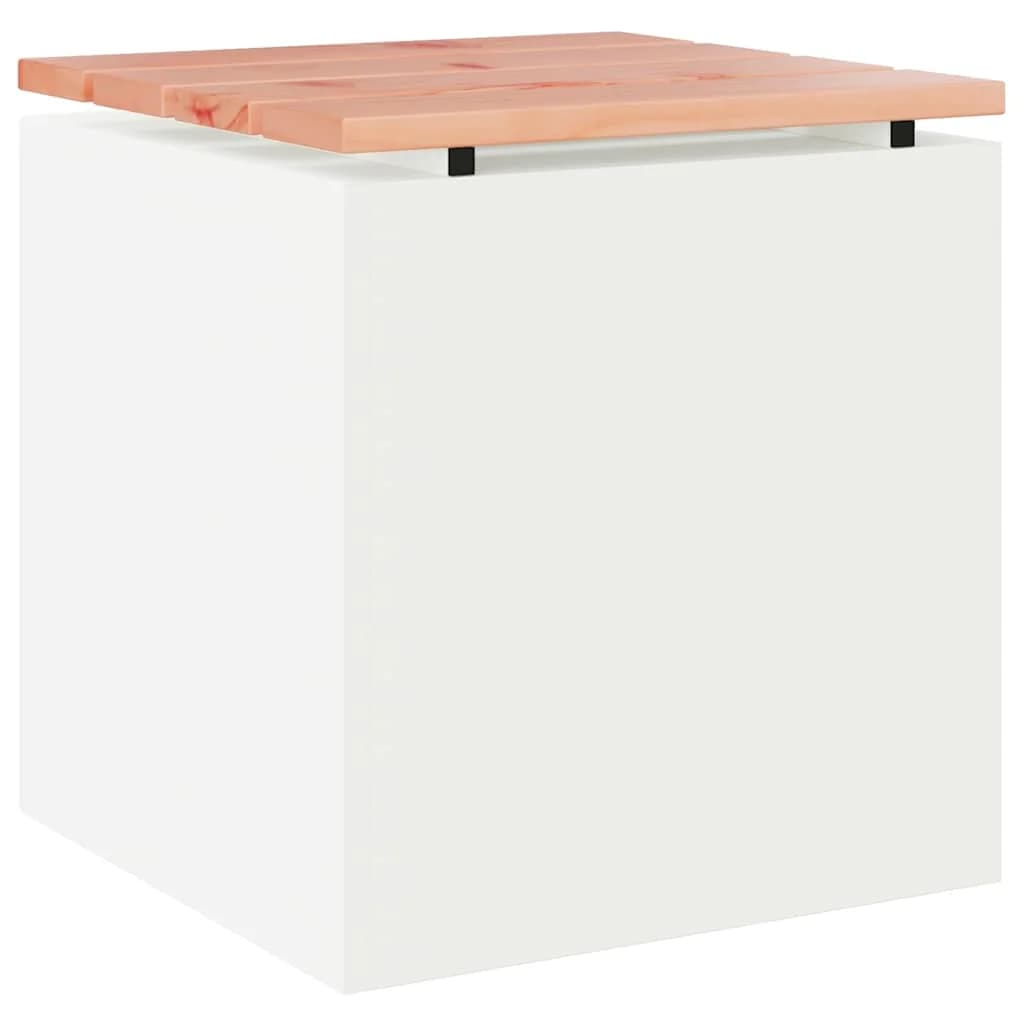 Vrtna klop Bela 40 x 40 x 43 cm Jeklo - slika 2