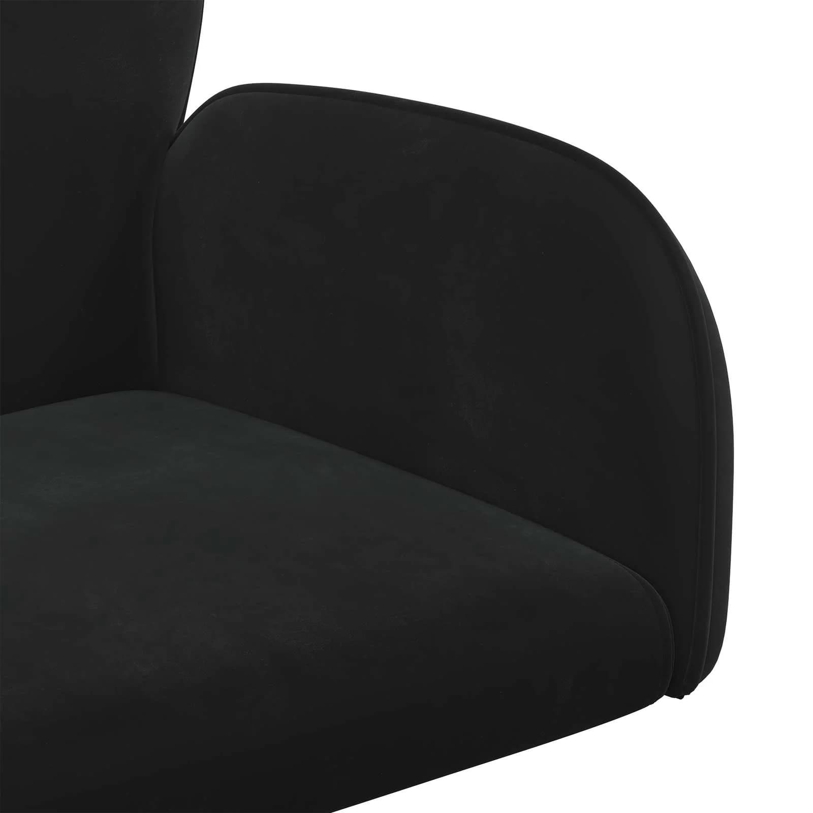 Vrteči pisarniški stoli 4 kos 54 x 55 x 90 cm Črna Žamet - slika 6