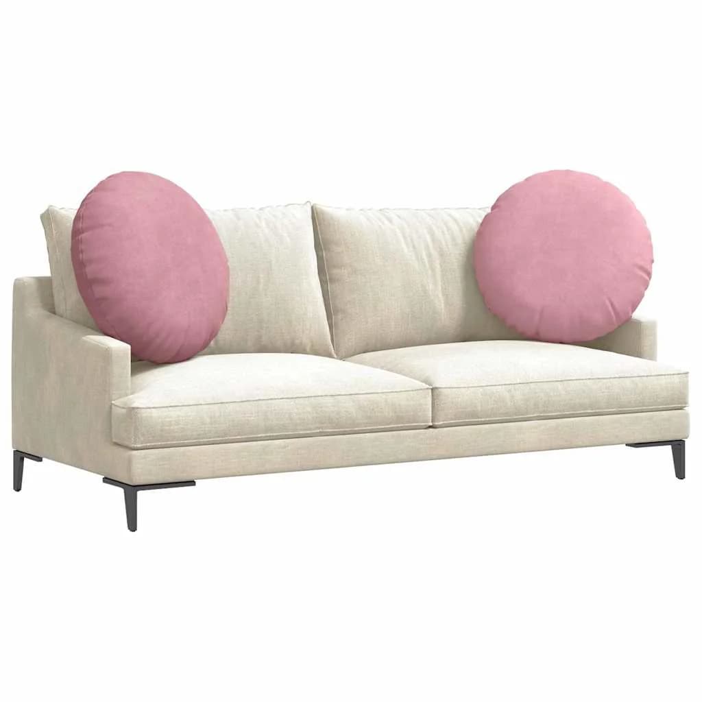 Sedežne blazine 2 kos Žamet Roza Ø 80 x 29 cm - slika 3