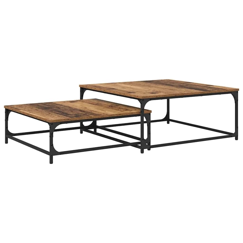 Klubska miza 2 kos Star les 80 x 80 x 35 cm Inženirski les - slika 7