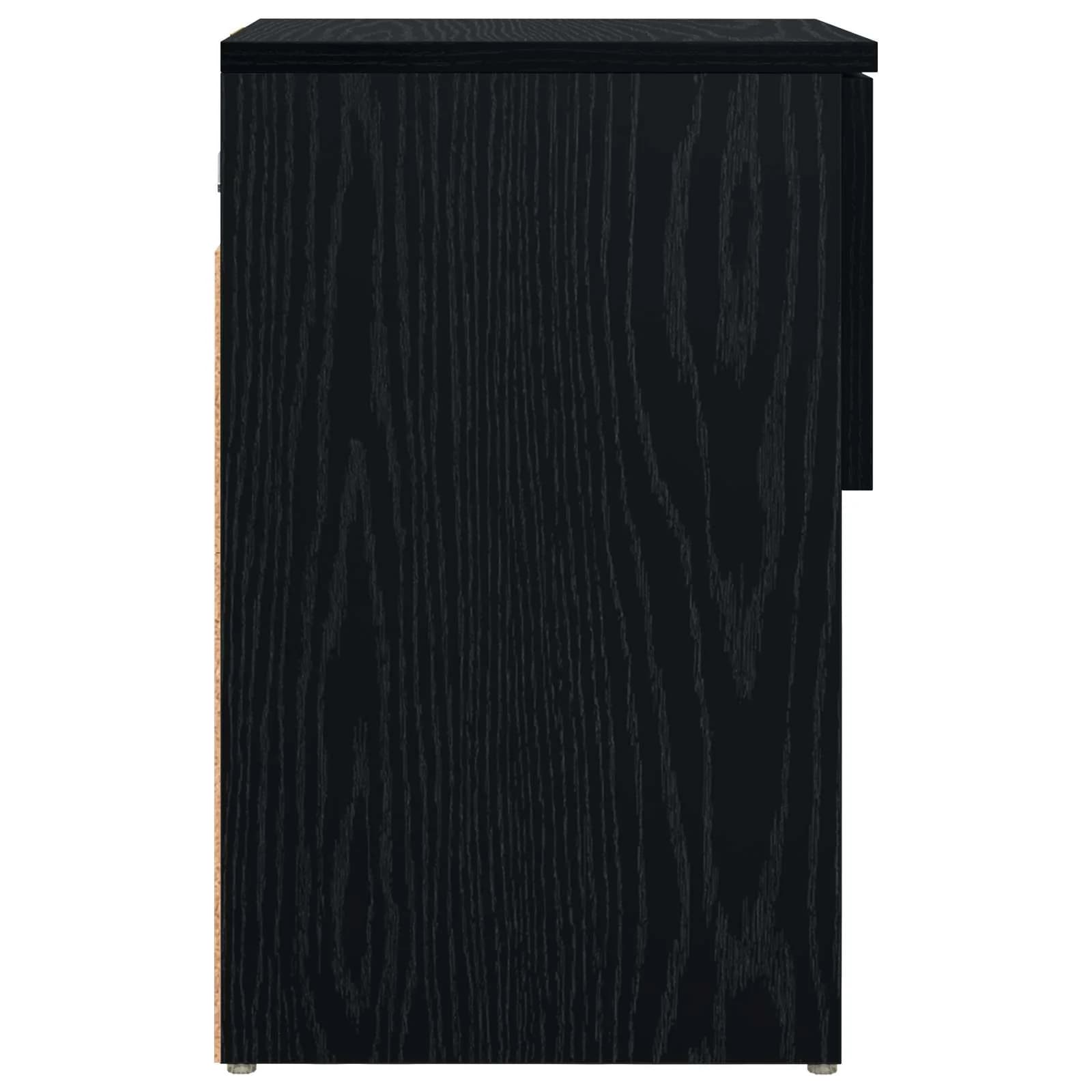 Posteljna omarica 2 kos Črni hrast 29 x 31,5 x 49 cm - slika 8