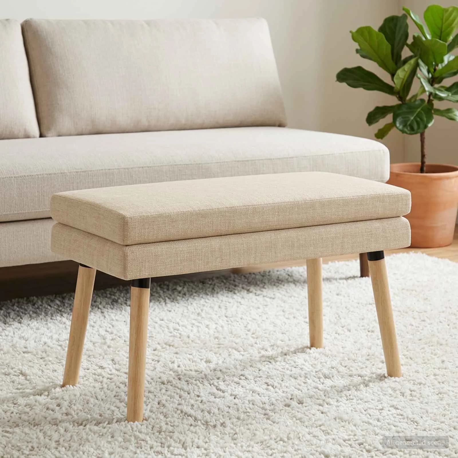 Dvojna klop Krem 80 x 40 x 47 cm Blago - slika 3
