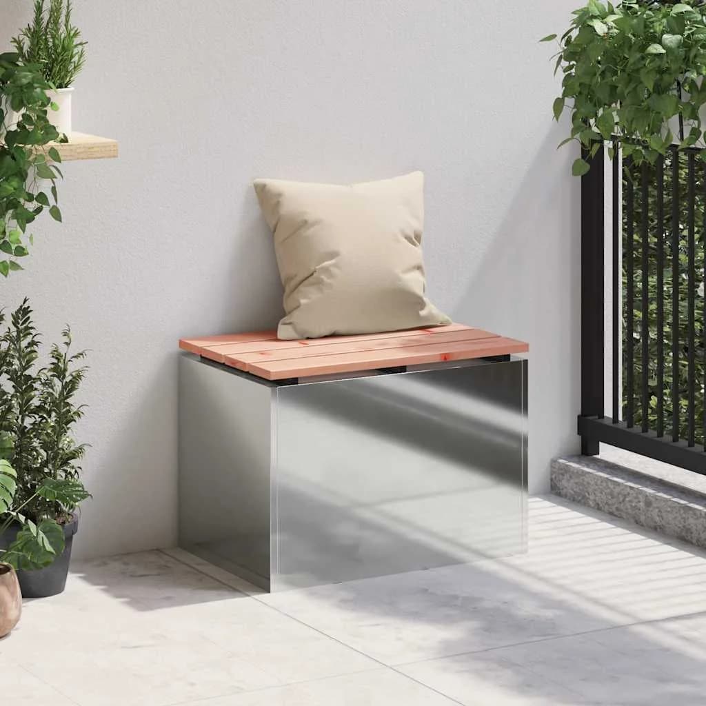 Vrtna klop srebrna 60 x 40 x 43 cm Pocinkano jeklo - slika 3
