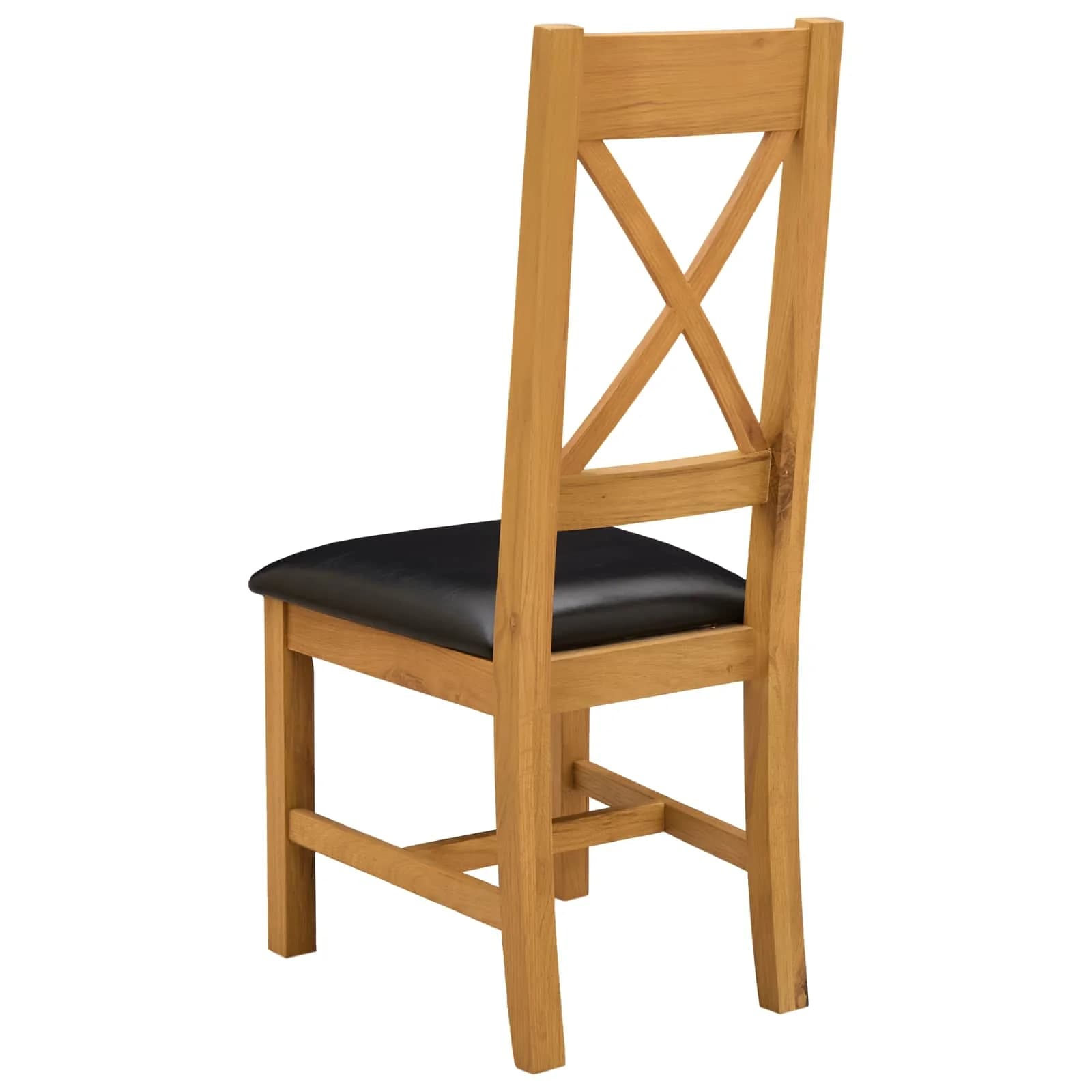 Jedilni stol 2 kos Masivno hrastovo les Črna 45 x 54 x 105 cm - slika 5
