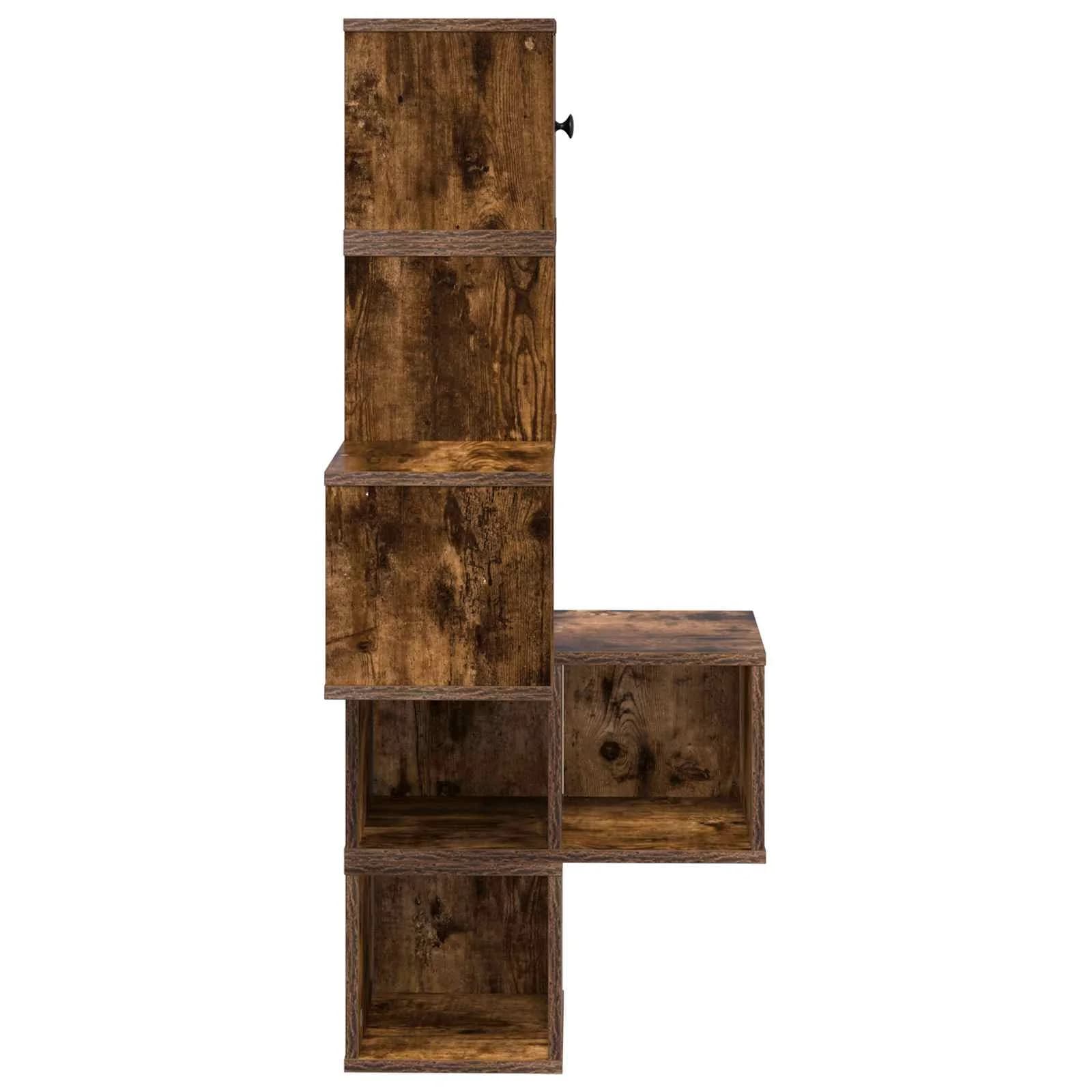 Polica za vogal na steni Dimljen hrast 48 x 48 x 120 cm - slika 5
