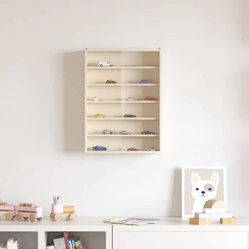 Stenska vitrina s polico Bež 40 x 8,5 x 54 cm Vezani les