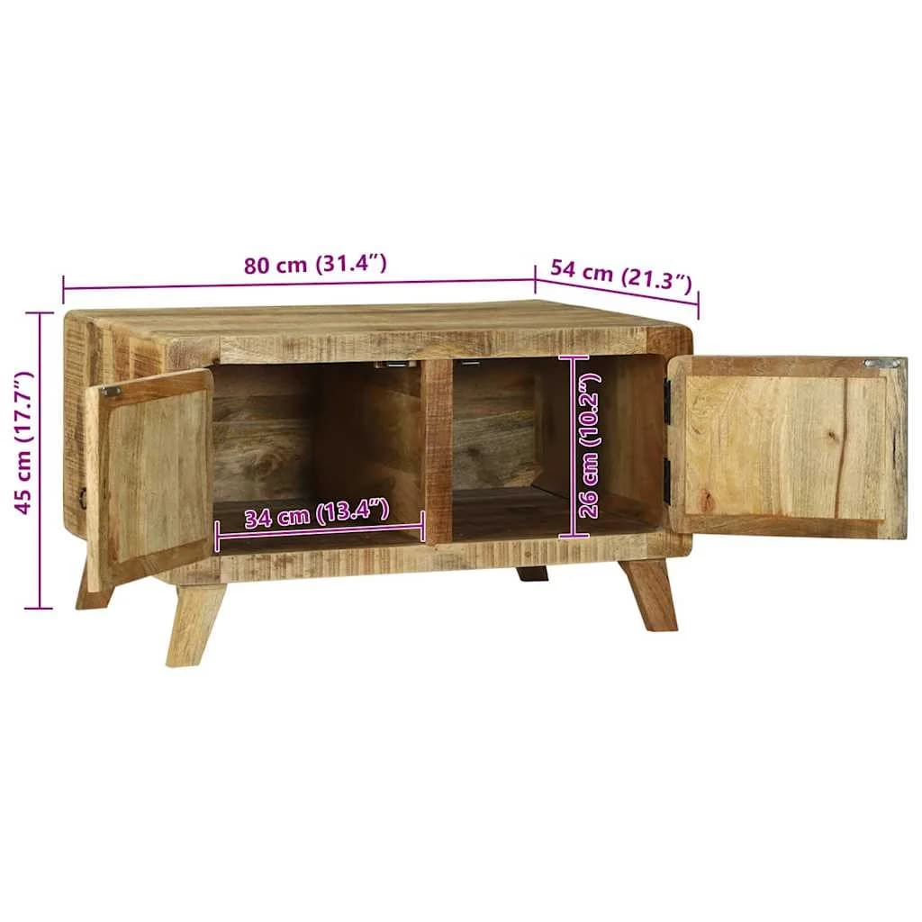 Klubska miza Rjava 80 x 54 x 45 cm Masiven les manga - slika 12