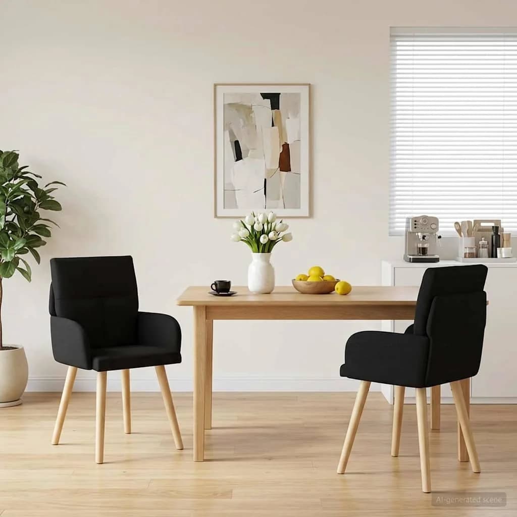 Jedilni stoli 2 kos Blago Črna 60 x 56 x 96 cm