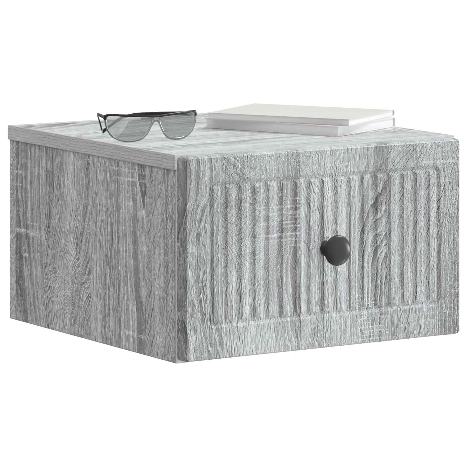Stenski nočni omarici s predalom Siva Sonoma 33 x 34,5 x 20 cm - slika 3
