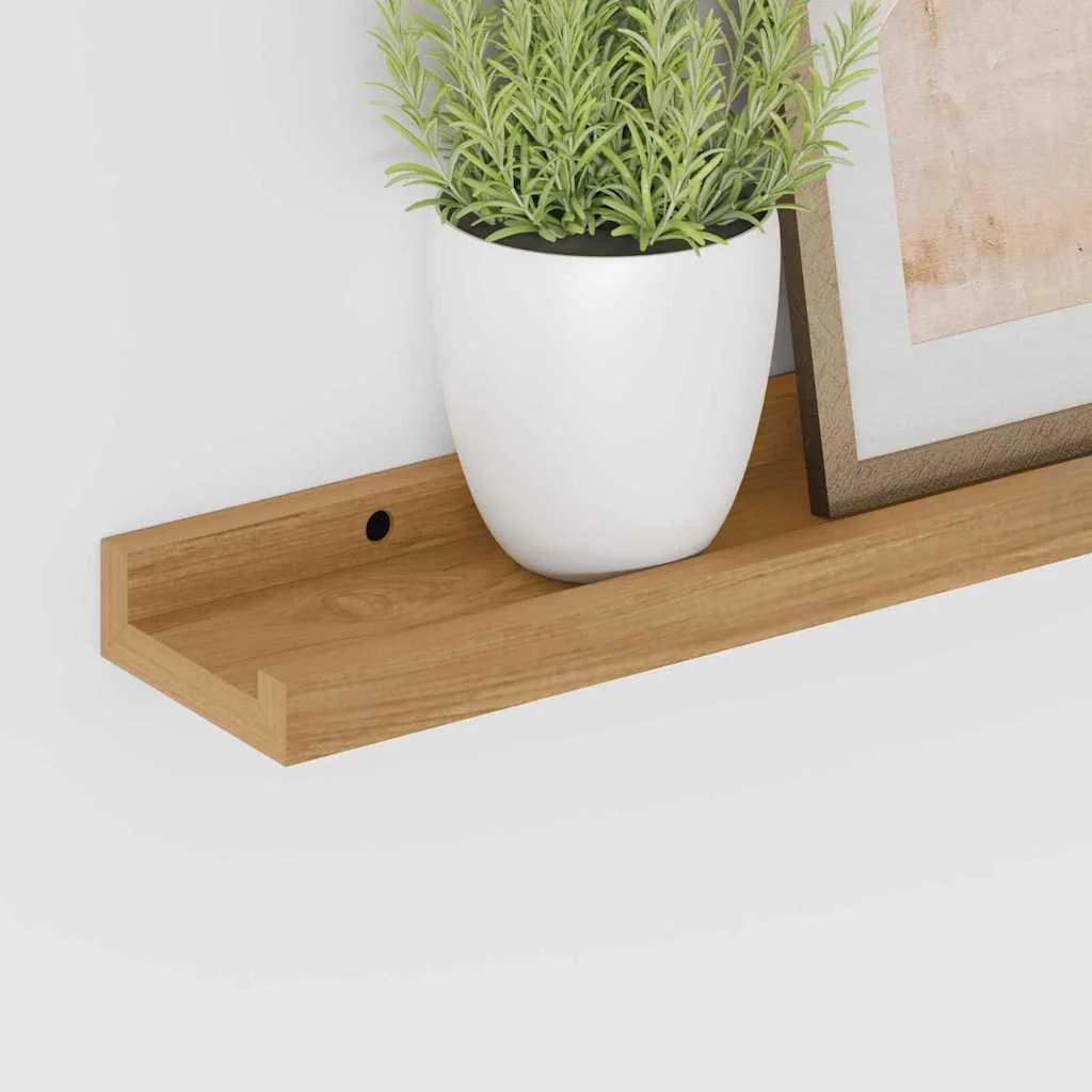 Stenska polica Montaža za steno 4 kos Rjava 40 x 9 x 3 cm - slika 5