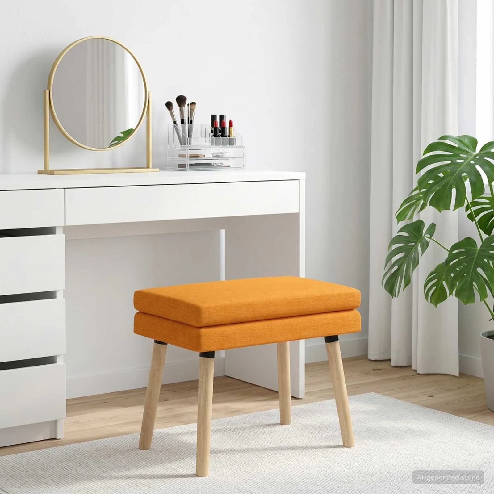 Dvojna klop Temno rumena 60 x 40 x 46 cm Blago