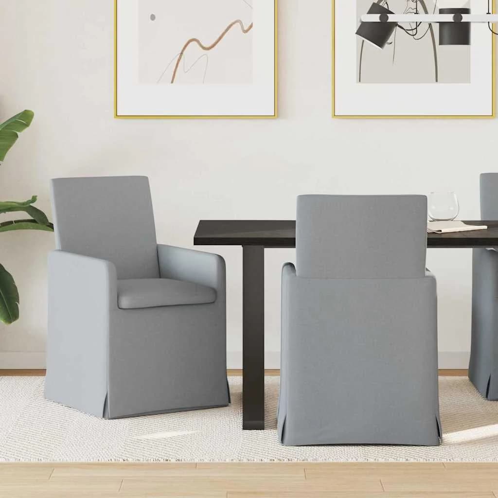 Jedilni stoli 2 kos blago Svetlo siva 57 x 67 x 95 cm