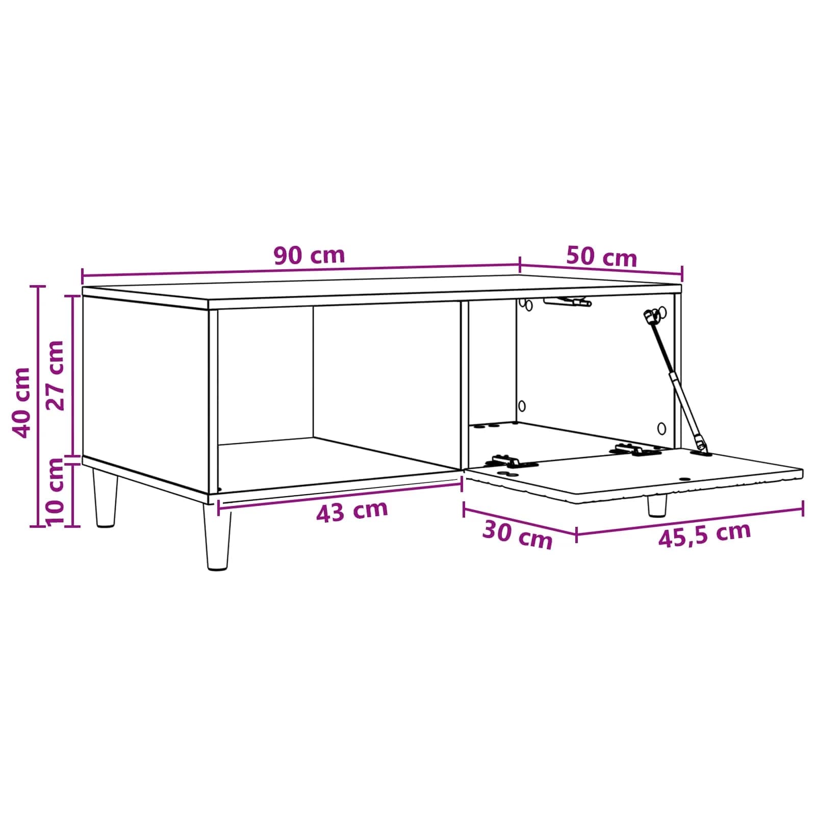 Klubska miza Artisan hrast 90 x 50 x 40 cm Inženirski les - slika 11