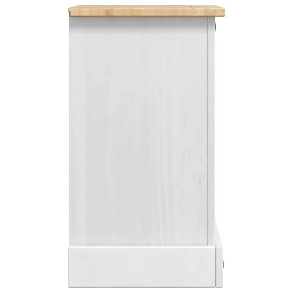 Nočna omarica Corona Bela 35 x 32,5 x 58 cm Masivno borovo les - slika 7