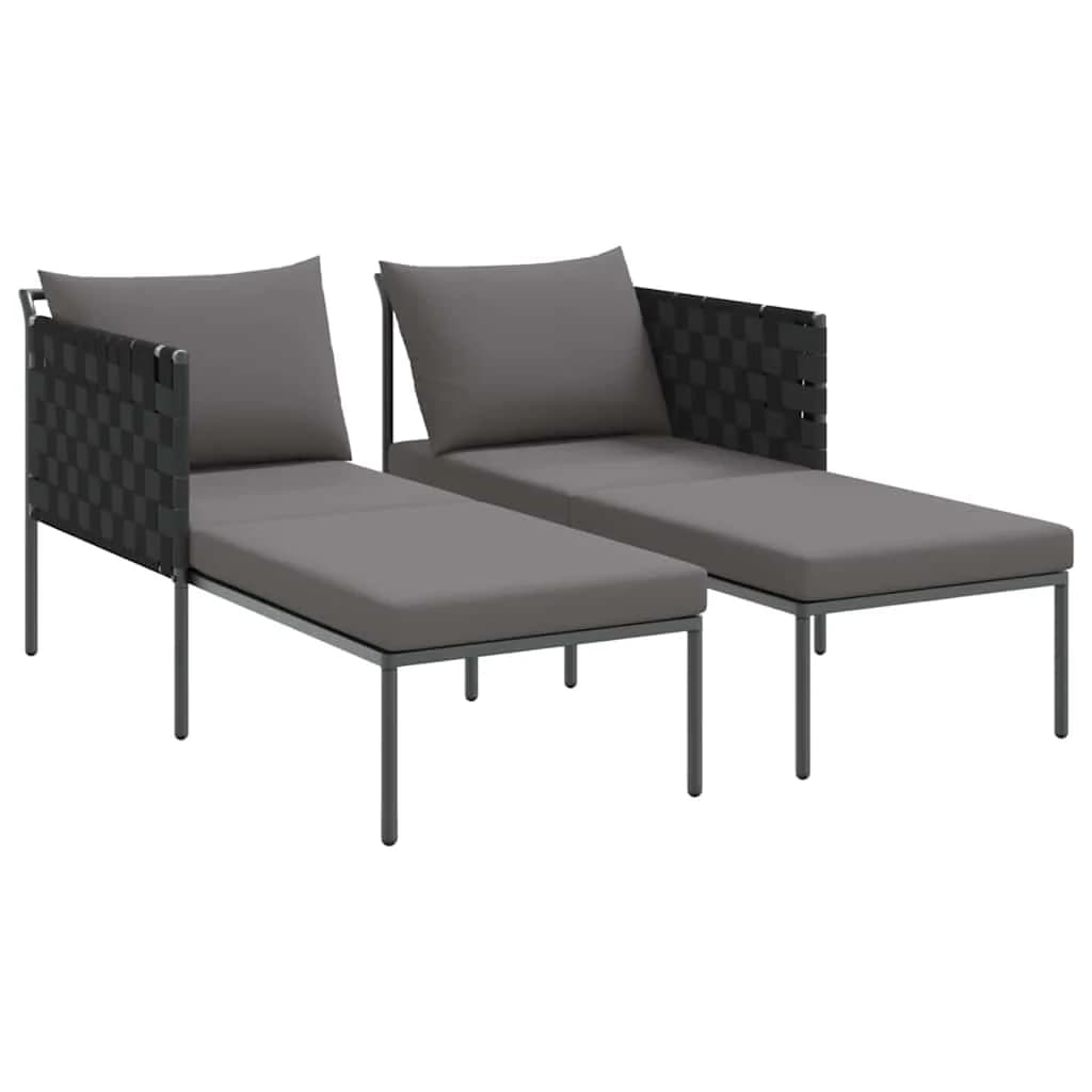Ležalnik Antracit 153 x 115 x 69.5 cm Prašno lakirano jeklo - slika 4