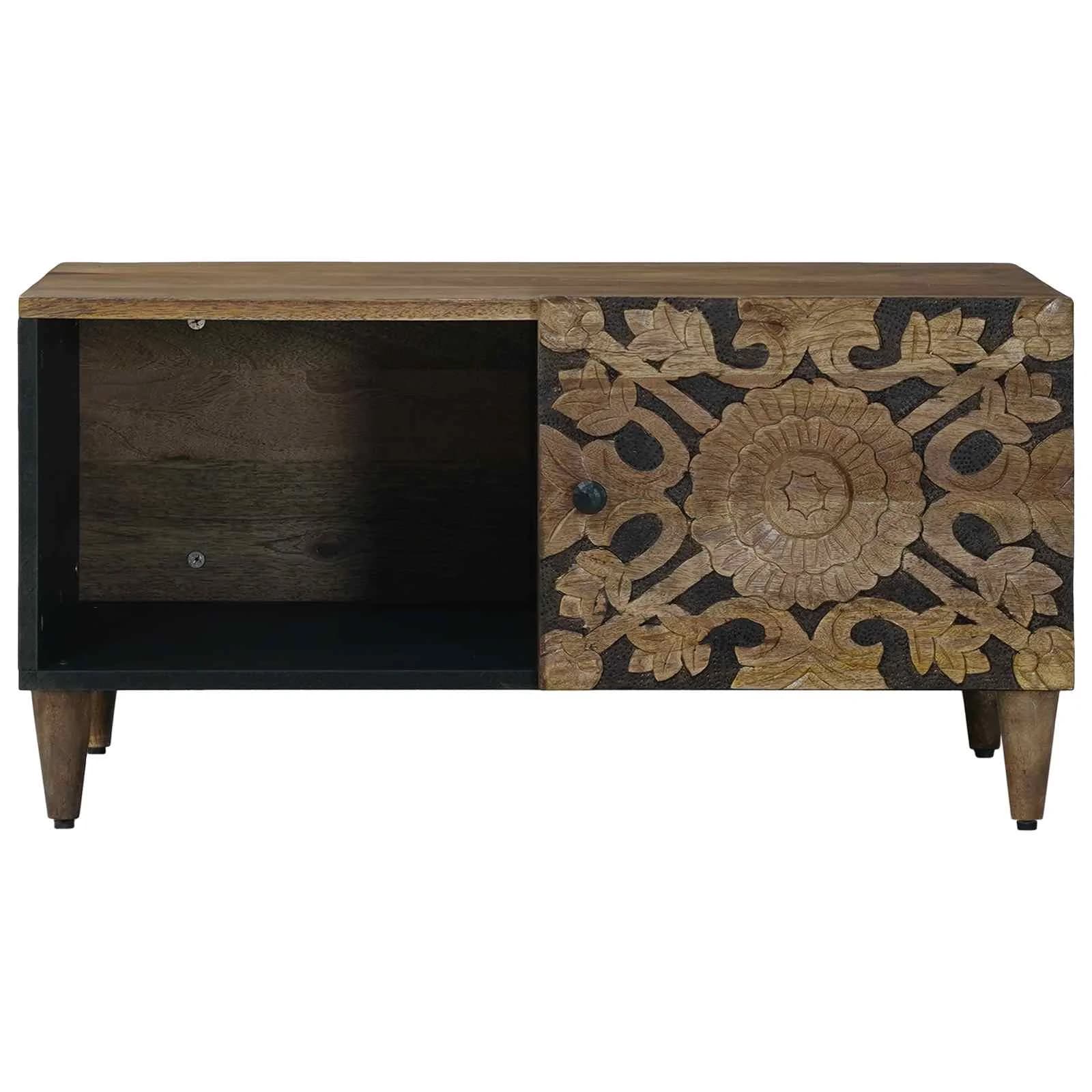 Klubska miza Rjava 80 x 50 x 40 cm Masiven les manga - slika 3