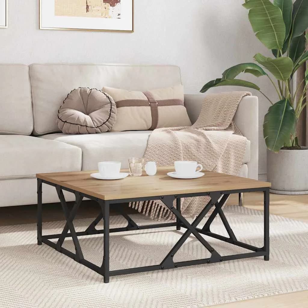 Klubska miza Umetni hrast 70 x 70 x 30 cm Inženirski les - slika 4