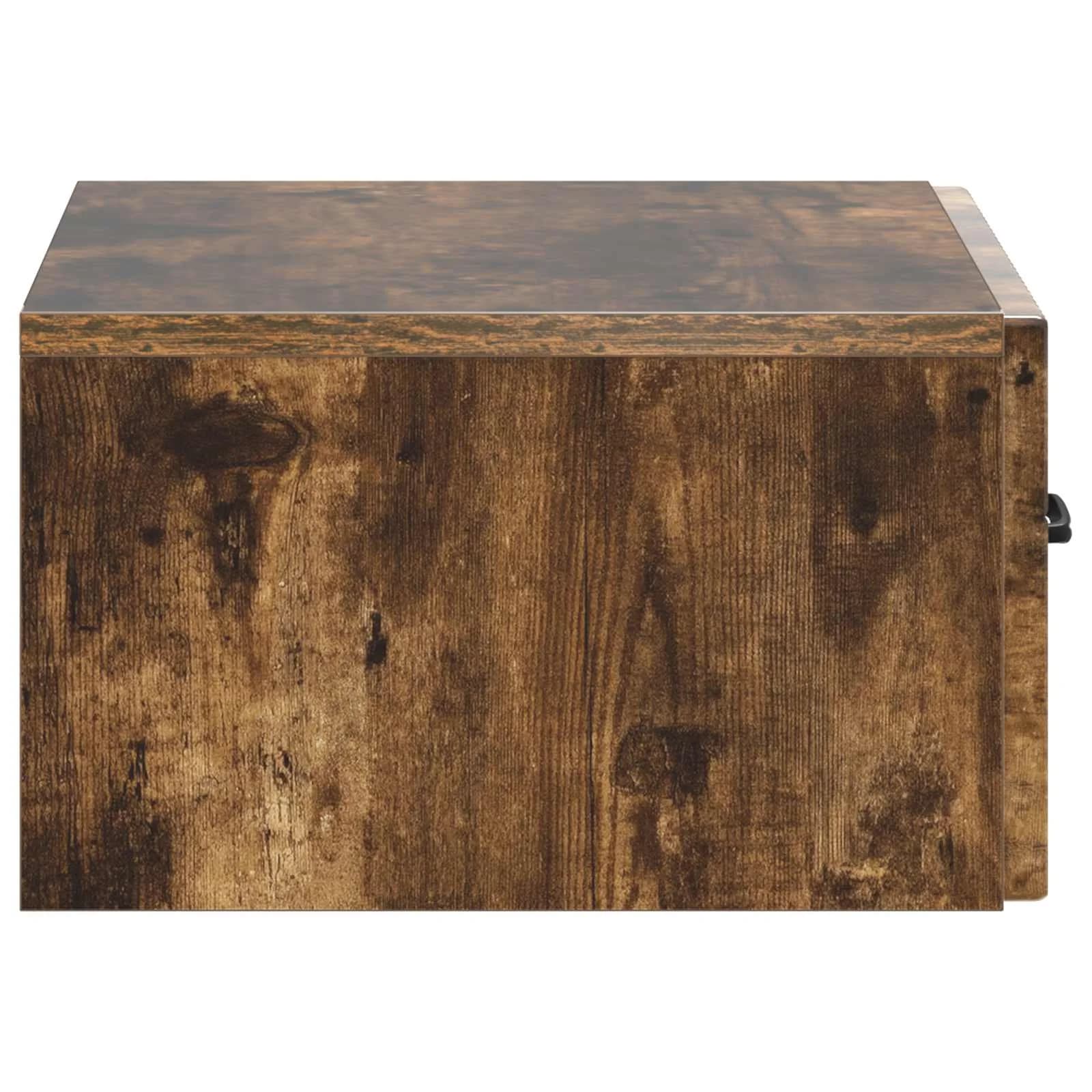 Stenski nočni omarici 2 kos Dimljen hrast 49 x 34,5 x 20 cm - slika 8