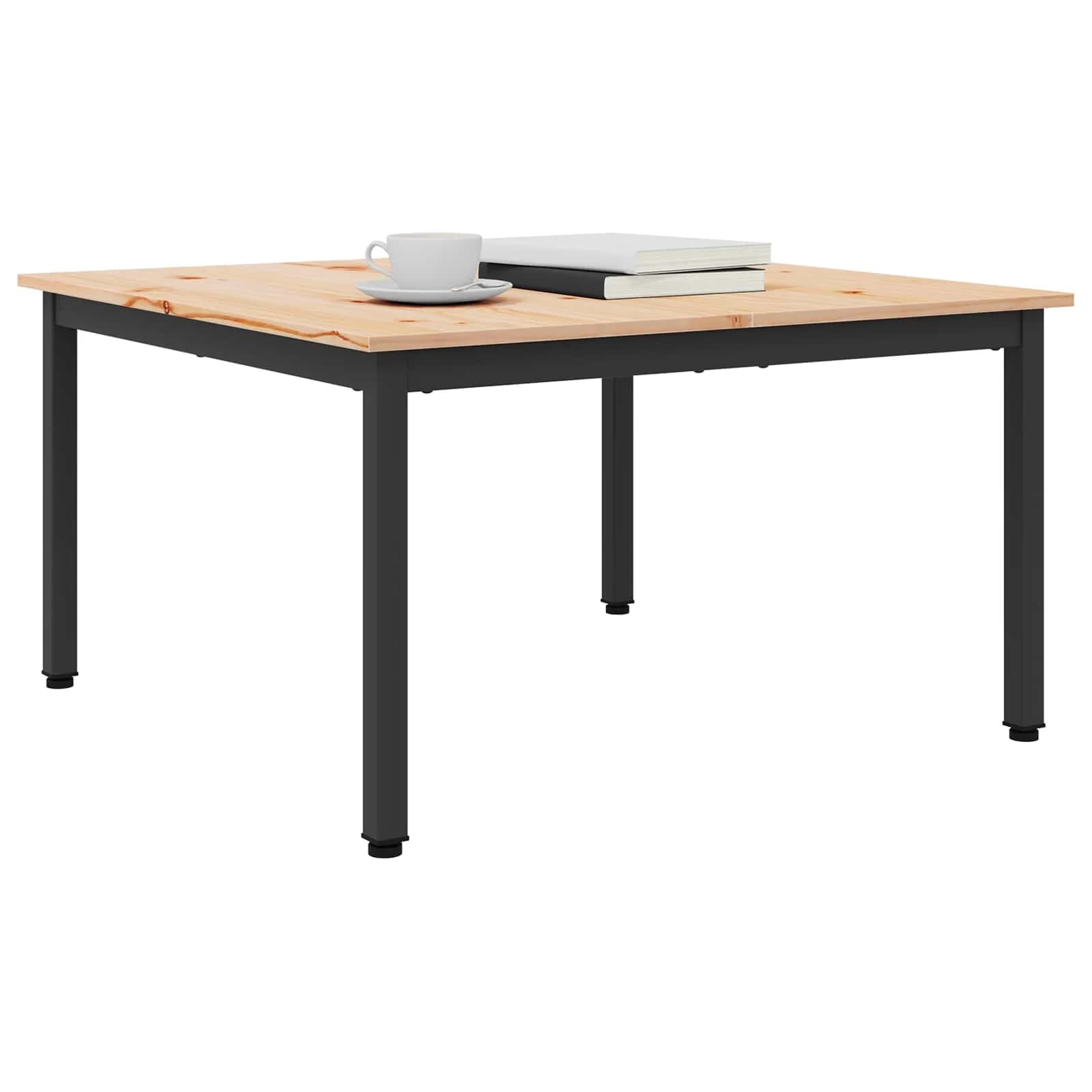 Klubska miza Naravna 80 x 80 x 45 cm Masivno borovo les - slika 3