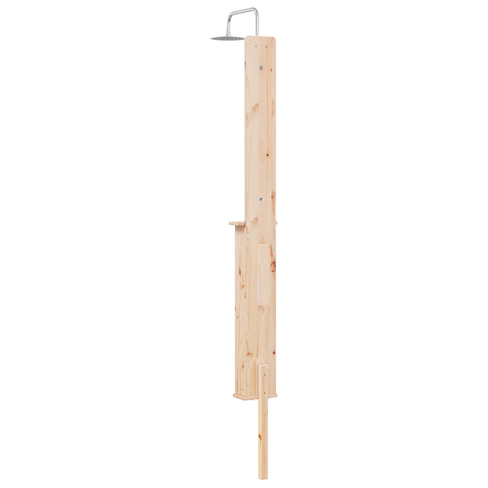 Zunanji tuš 246 cm Trden borov les in nerjaveče jeklo Naravna - slika 6