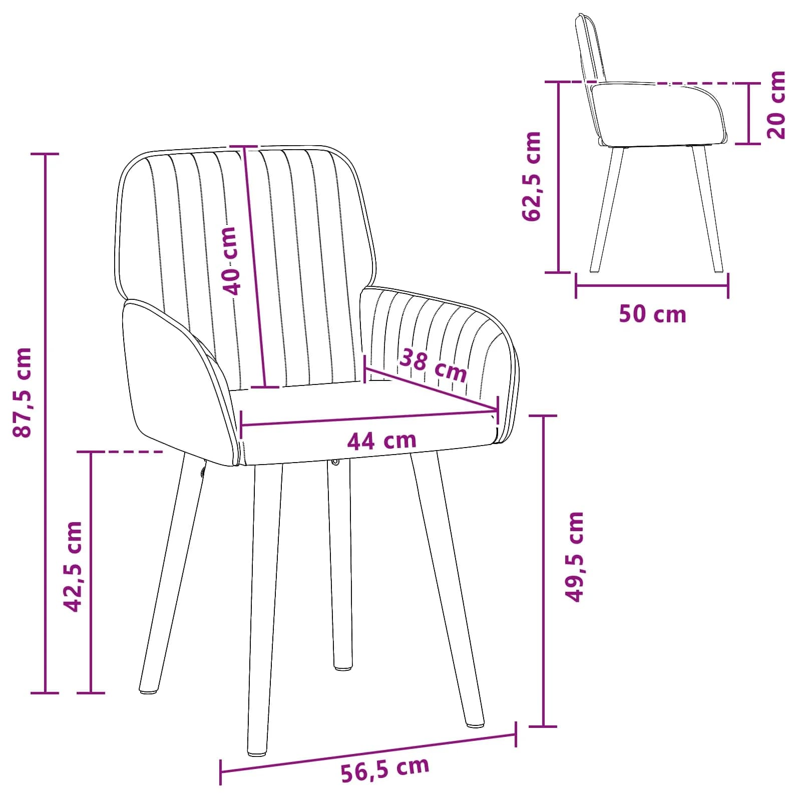 Jedilni stoli 2 kos Blago Črna 56,5 x 50 x 87,5 cm - slika 8