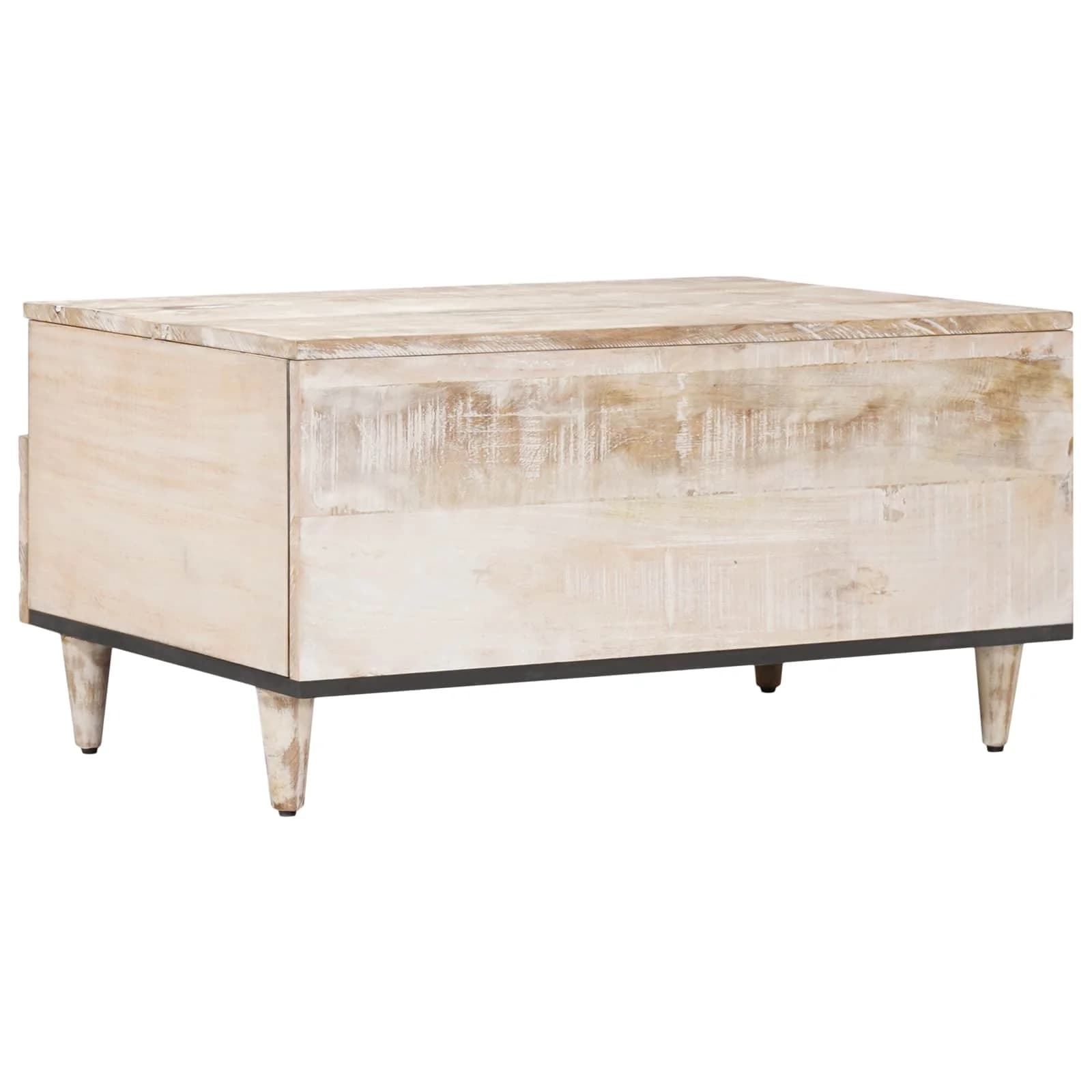 Klubska miza s predalom Bela 80 x 54 x 40 cm Masiven les manga - slika 5