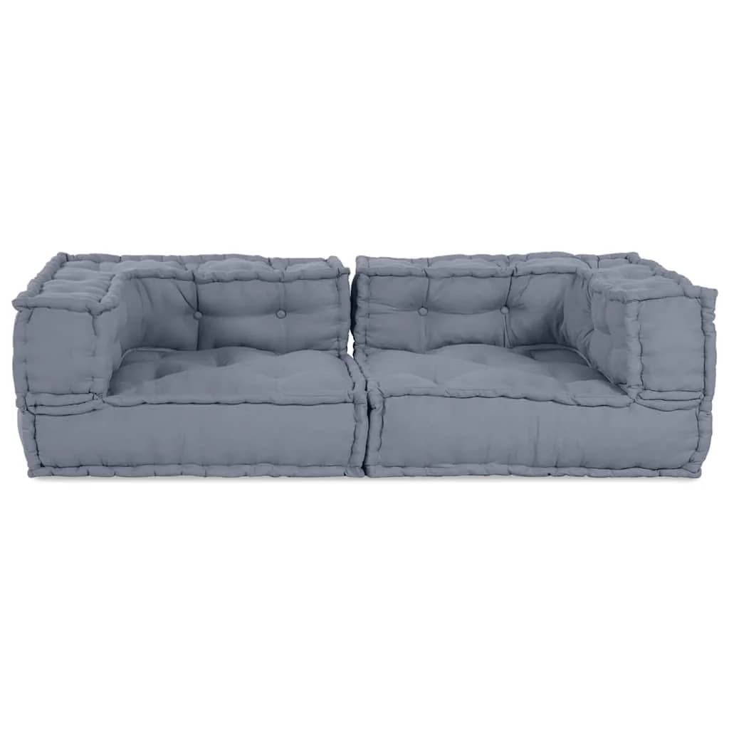 Modularna sedežna enota 3 kos Blago Siva 140 x 70 x 36 cm - slika 6