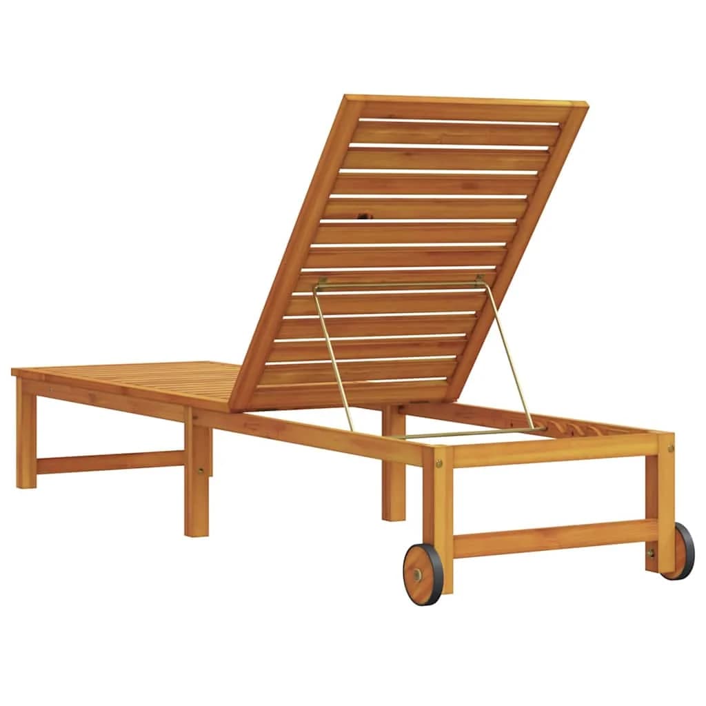 Ležalnik Rjava 202 x 53 x 89 cm Masiven les akacije - slika 6